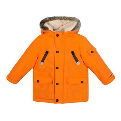Mantaray Boys' orange waterproof parka jacket